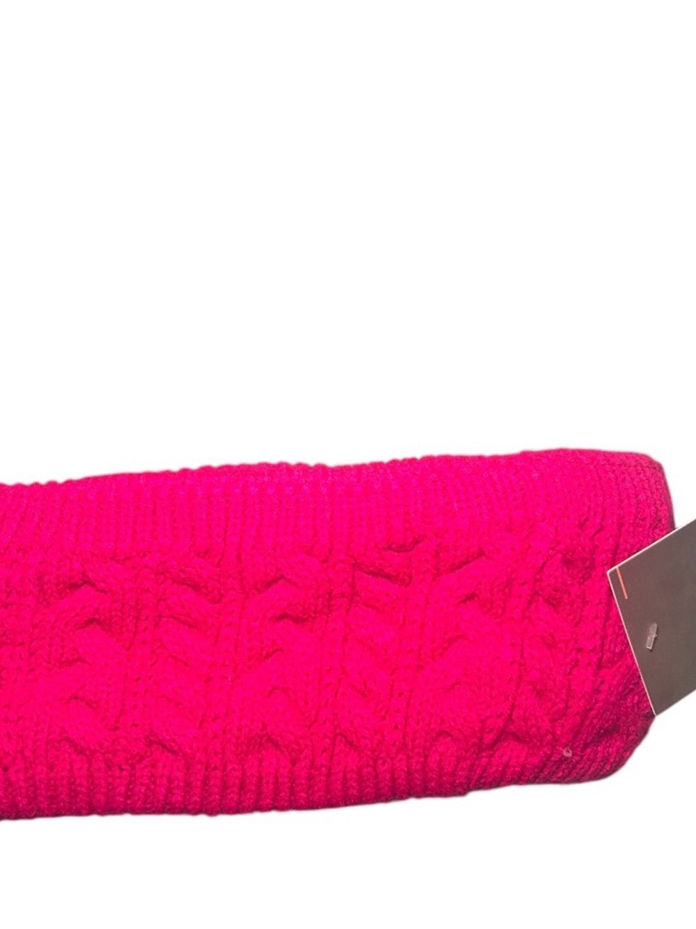 Hot Pink Cable Knit Headband Winter Snow Warm Bright Ski Snowboard Cabin Girly